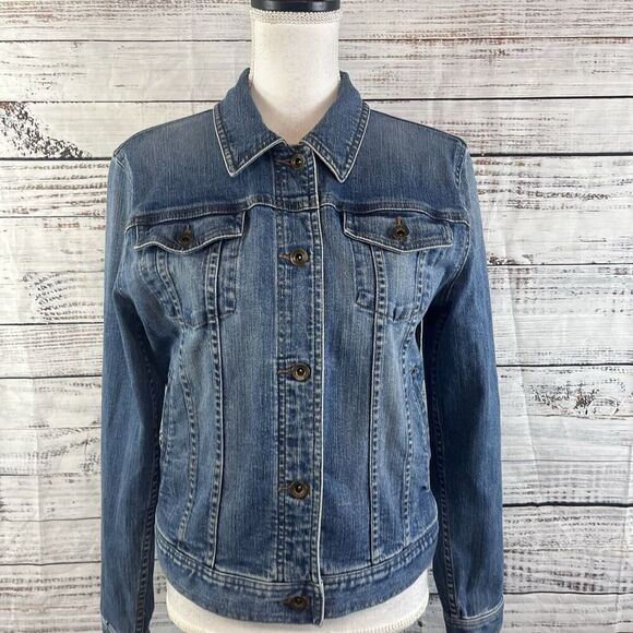 Ralph Lauren Jeans Co. Denim Jean Jacket size Small Casual Western Stretch Boho - Picture 2 of 13
